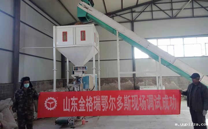 庆祝锯末颗粒机调试成功