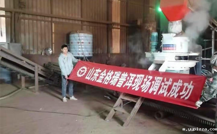 云南普洱木屑颗粒机调试成功